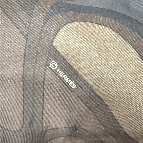 Hermes Dark Toned Silk Scarf - Picture 3 of 5